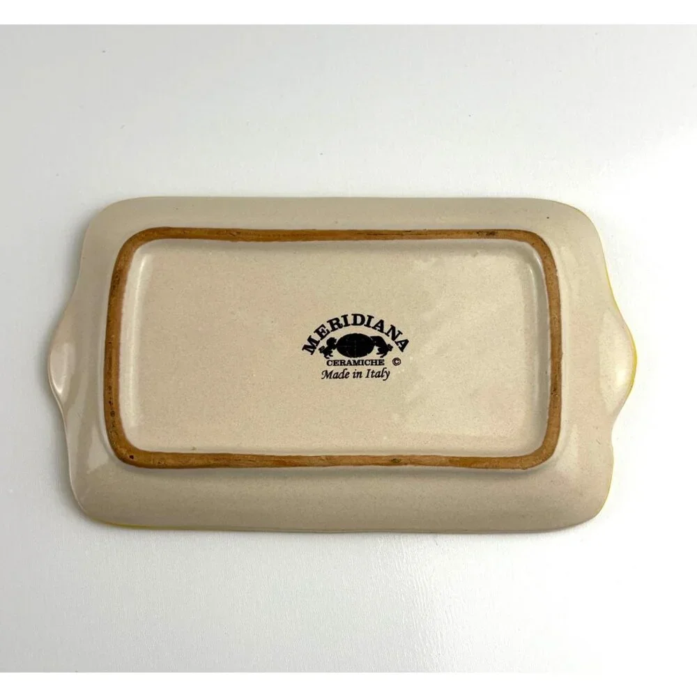 Meridiana‎ Ceramiche Hand-Painted Italian Rectangular Vanity Tray 6”x4” Trinket